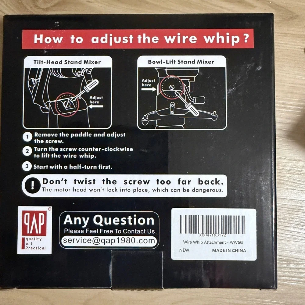QAP WW6G Stainless Steel Wire Whip for KitchenAid 6QT Bowl-Lift‎ Stand Mixer NEW